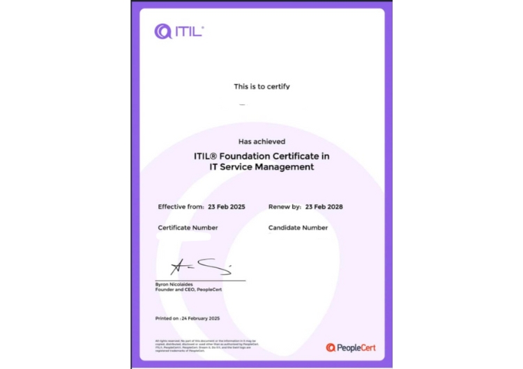 Itil4 Certificate