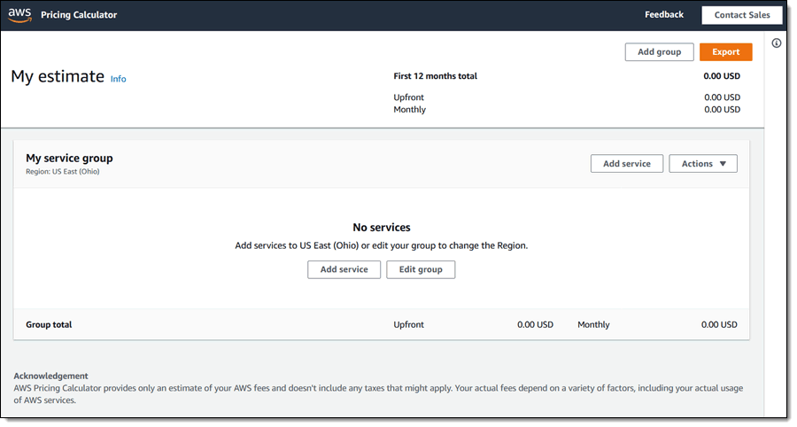 AWS Cost Estimate